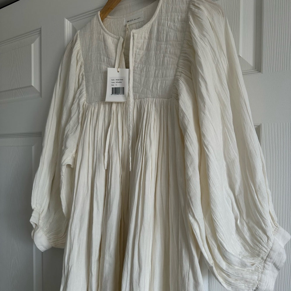 NWT Skall Studio Nadja Cotton Gauze Dress in Off-White - Picture 6 of 9
